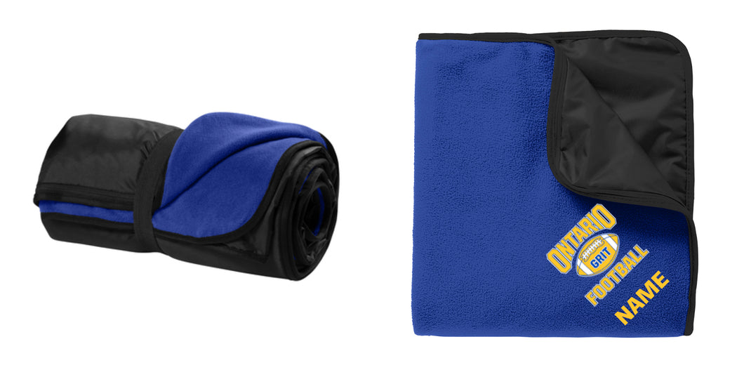 Embroidered Fleece & Poly Travel Blanket