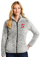 Load image into Gallery viewer, Ladies Embroidered Sherpa Full-Zip