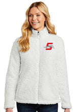 Load image into Gallery viewer, Ladies Embroidered Sherpa Full-Zip