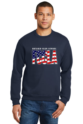 Ontario FCCLA Crewneck Sweatshirt - American Flag Design
