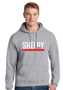 Shelby Whippet White and Red Hoodie