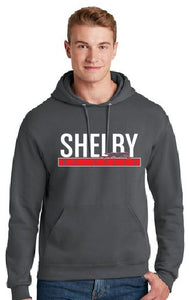 Shelby Whippet White and Red Hoodie