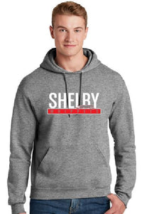 Shelby Whippet White and Red Hoodie